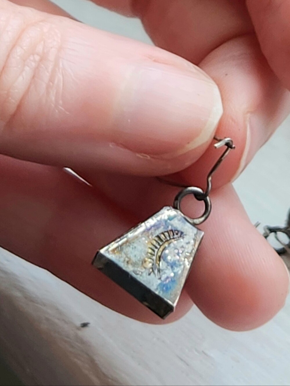 STERLING SILVER NAVAJO STAMPED MOTHER IN LAW BELL EARRINGS 1 1/4" - Picture 6 of 8